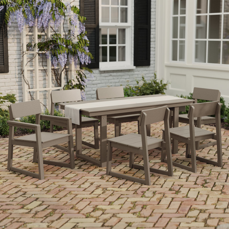 Ensemble repas d'extérieur 7 pièces 7 pièces, Brown