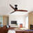 52 Antique Brown Ceiling Fan Without Light With Remote Control