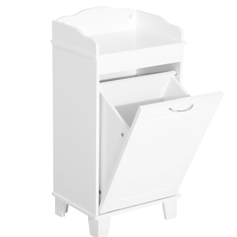 Panier à linge inclinable 31 po, armoire de rangement blanche, organisateur, espace supplémentaire, coins utilitaires non utilisés, armoire stable avec panier caché