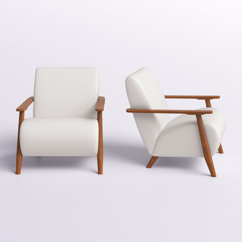Upholstered Armchair, Beige Linen