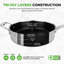 Ensemble de batterie de cuisine 8 pièces Nutrief en acier inoxydable - Ensemble de casseroles et poêles de cuisine Triplie, revêtement antiadhésif - casserole à sauce, marmite, marmite, poêle à frire, couvercles