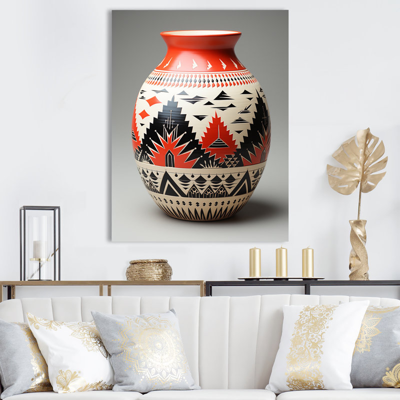 Native Pueblo Pottery Canvas Print with Floating Frame