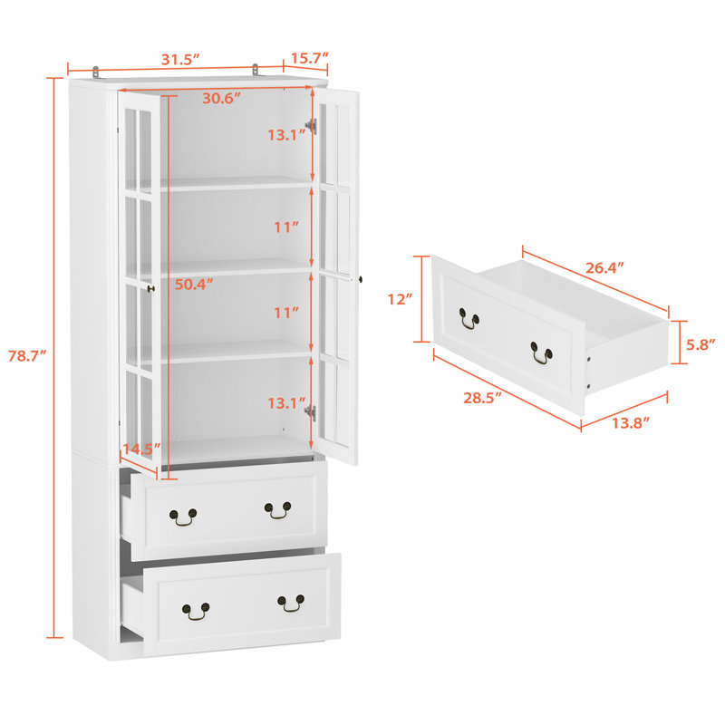 Garde-manger pour la cuisine de 78,7 po, Blanc