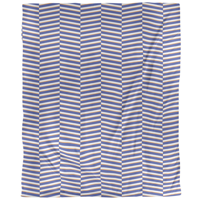 Housse de couette simple à rayures fracturées, Housse de couette simple TG, Bleu/orange, Polyester brossé