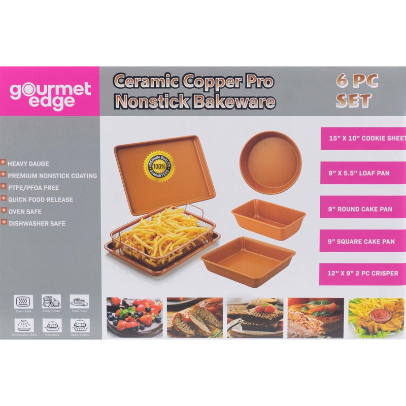Copper Ceramic Nonstick 6-Piece Bakeware Set
