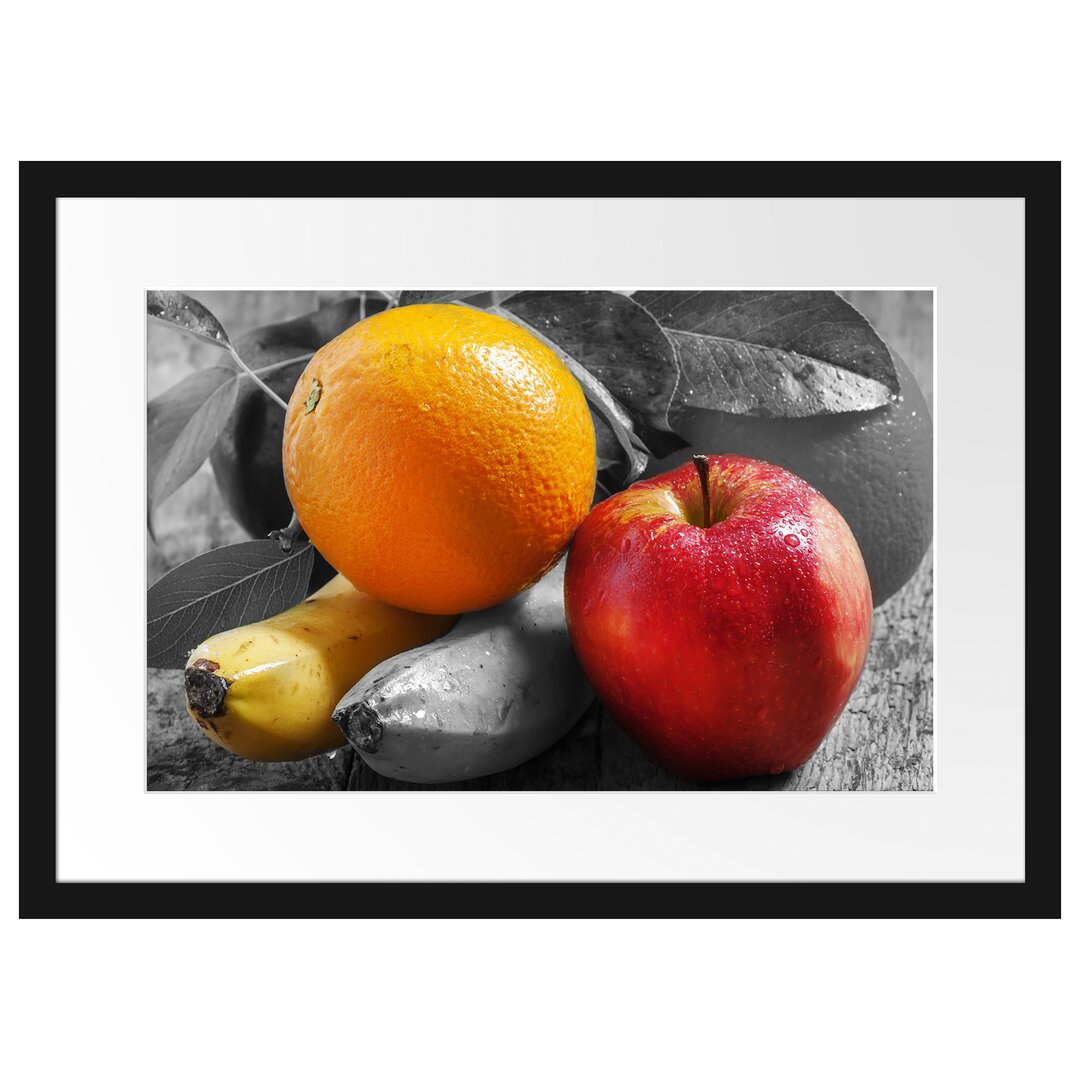 Gerahmtes Poster Apfel Banane Orange und Co.