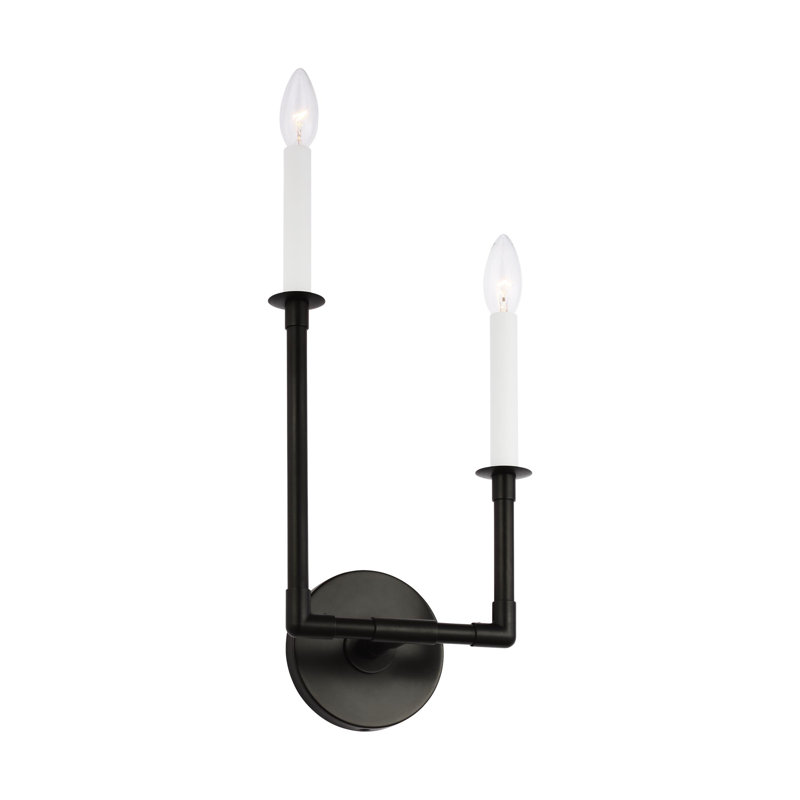 Jachin Steel Candle Wall Light, Aged Iron