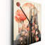 Rose rose Art Nouveau Design - Horloge murale fleurs-99640065
