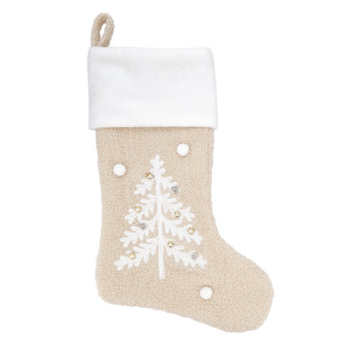 Chaussette de Noël festive à feuillage