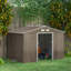 Timber Rustic Steel Garden Storage Shed With Lockable Double Doors And Vents