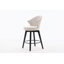 Ensemble de 2 tabourets de bar pivotants à hauteur de comptoir, chaises rembourrées en chenille avec large dossier pour bar, îlot de cuisine, salle à manger, blanc-1859478895