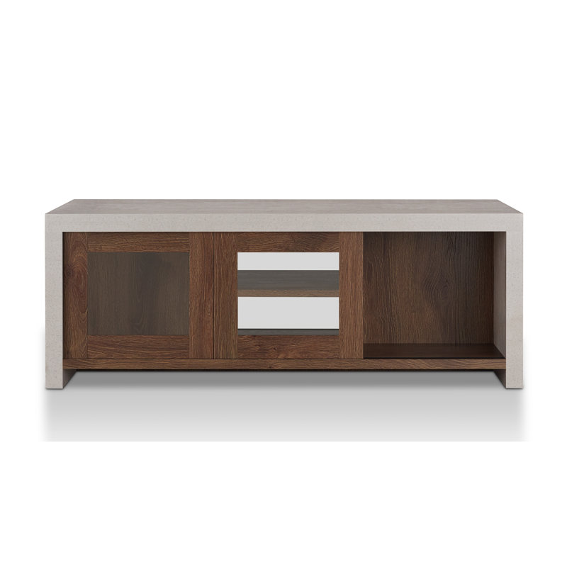 Solid Coffee Table with Storage, Distressed Walnut
