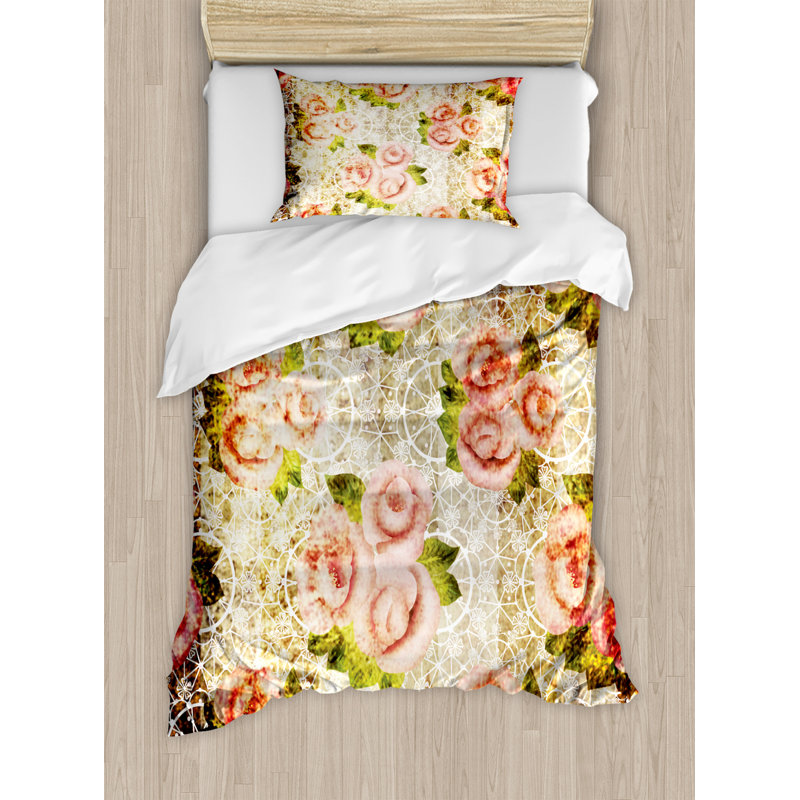 French Country Polyester Floral Duvet Cover