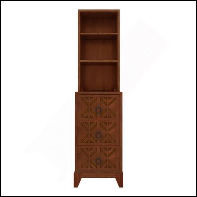 Table de bout avec 3 tiroirs, table de coin avec 2 tablettes ouvertes, table d'appoint haute pour chambre à coucher et coin