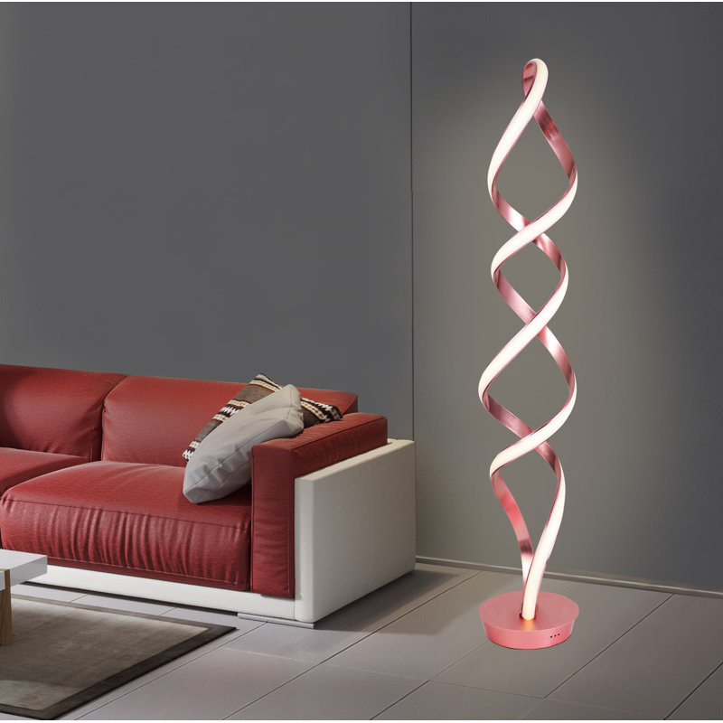63'' LED Novelty Floor Lamp, Anodize Rose Copper