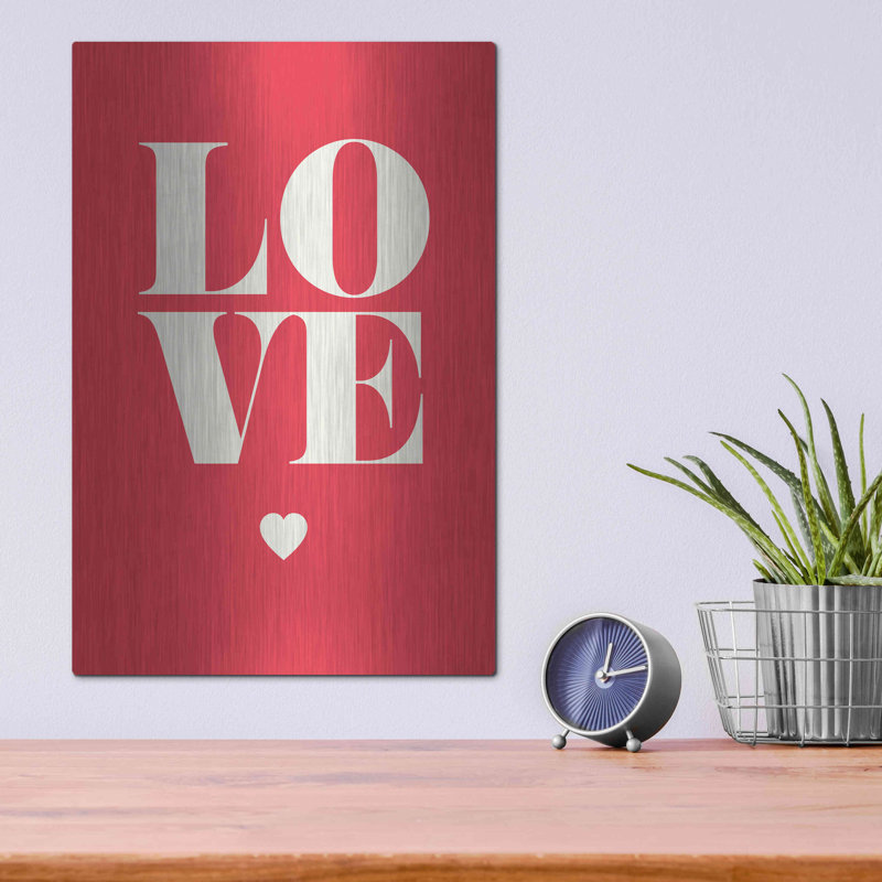 «Love» par GraphINC, art mural en métal, H 16 po x l 12 po