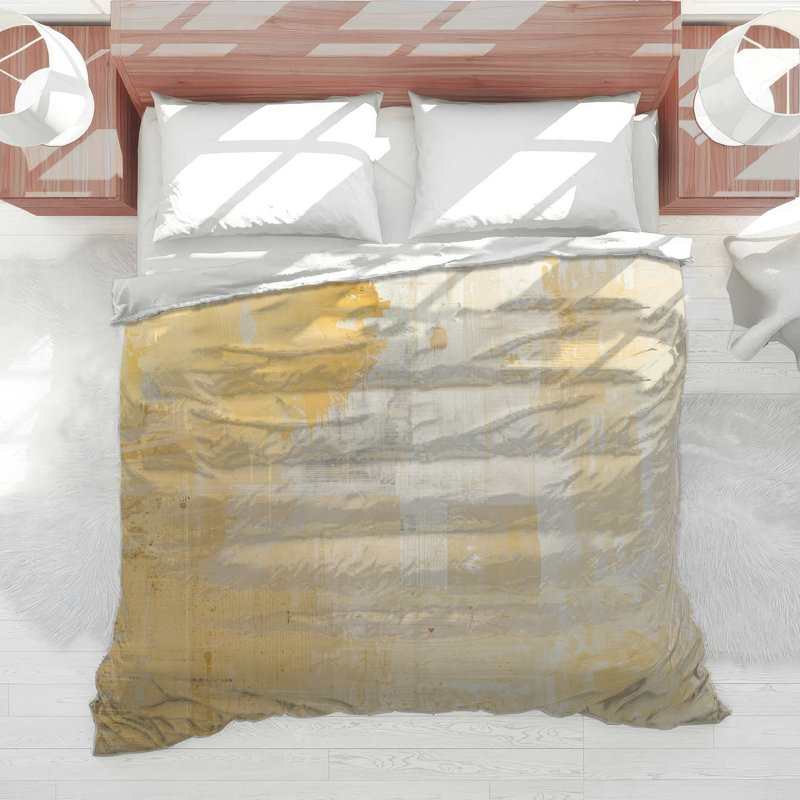 Édredon beige à texture abstraite, Très grand lit
