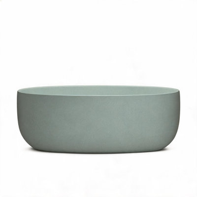 51 inch Turquoise Green Solid Surface Freestanding Soaking Bathtub with Overflow and Pop-up Drain