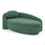 Fauteuil paresseux moderne simple ovale avec dossier intégré, accoudoirs latéraux et oreiller, chaise longue compacte pour le salon - vert