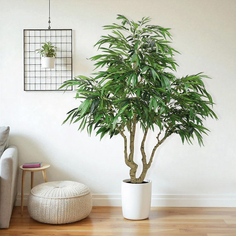 Arbre de saule artificiel 7 pi pour la décoration d'intérieur de maison, d'appartement ou de bureau