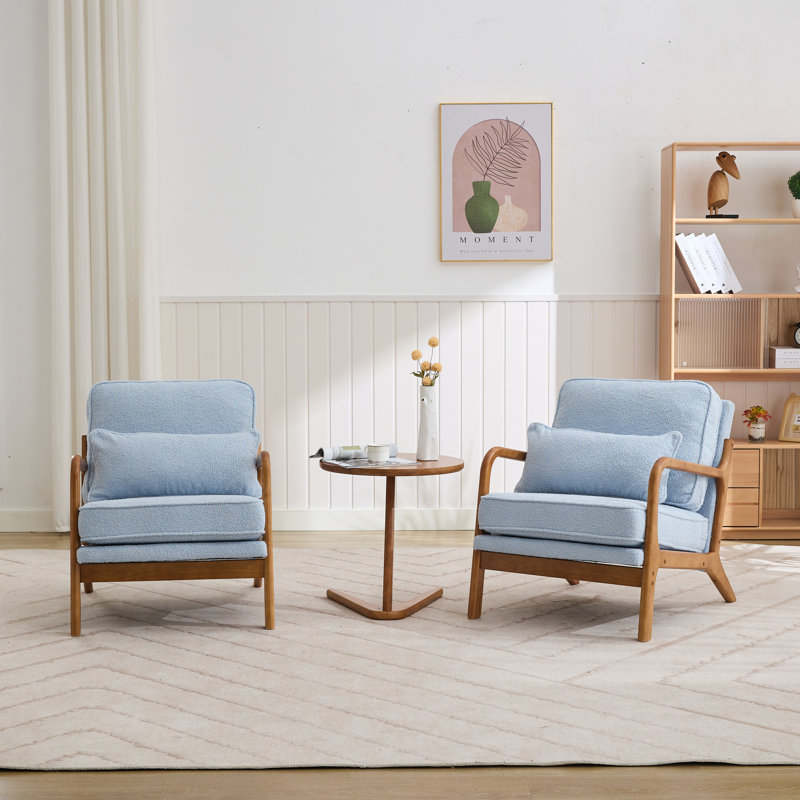 Holdyn Upholstered Armchair, Light Blue Polyester