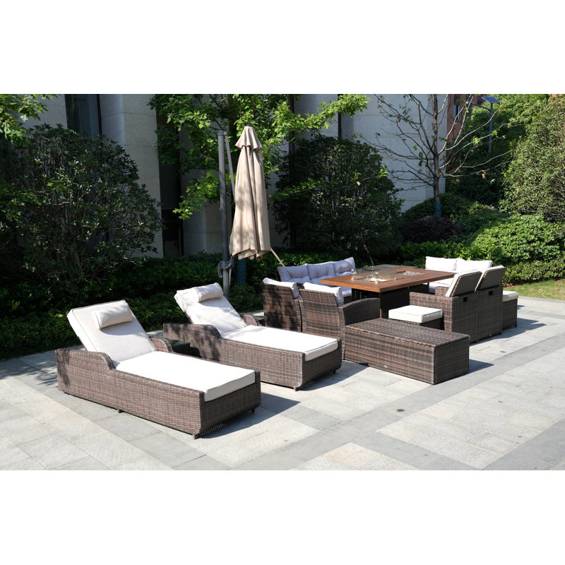 13 - Person Patio Conversation Set with Cushions