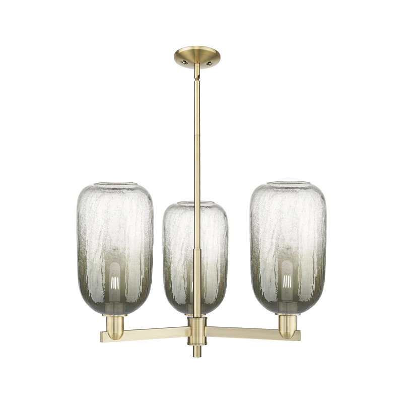 Lustre suspendu 3 lumières Gateshead, Ardoise, Laiton antique