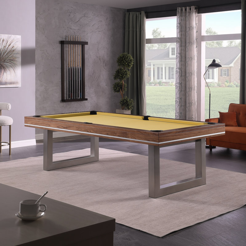 Table de billard en bois massif Harmony, 7 pi, Doré, Noyer naturel