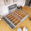 Lit plateforme double en bois avec port USB, lit gigogne simple et 3 tiroirs-457941541-457941543