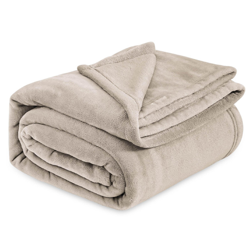 Couvre-lit en polaire 299GSM pour canapé, canapé, lit GentleSoft ™, 59" W x 79" L, Brun clair Oxford