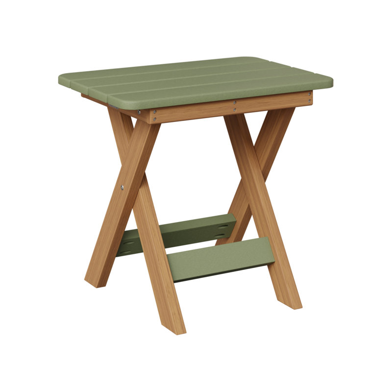 Berlin Gardens Folding End Table, Sage, Natural Teak