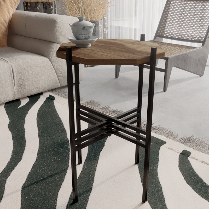 Élégante table d'appoint 22 po (L 14 po x l 14 po x H 22 po)