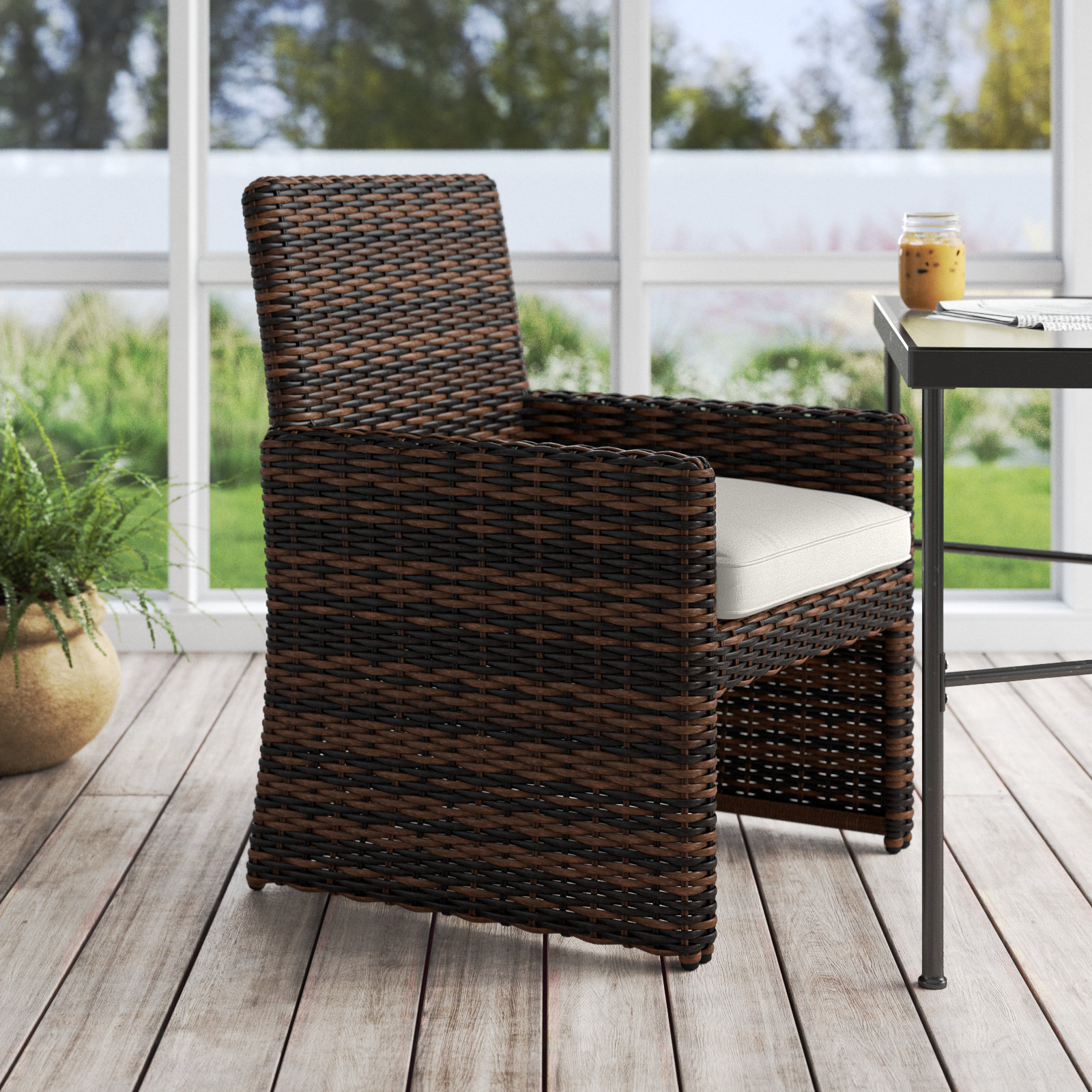 Montecito Sunbrella® Patio Armchair, Canvas Flax Sunbrella® Canvas