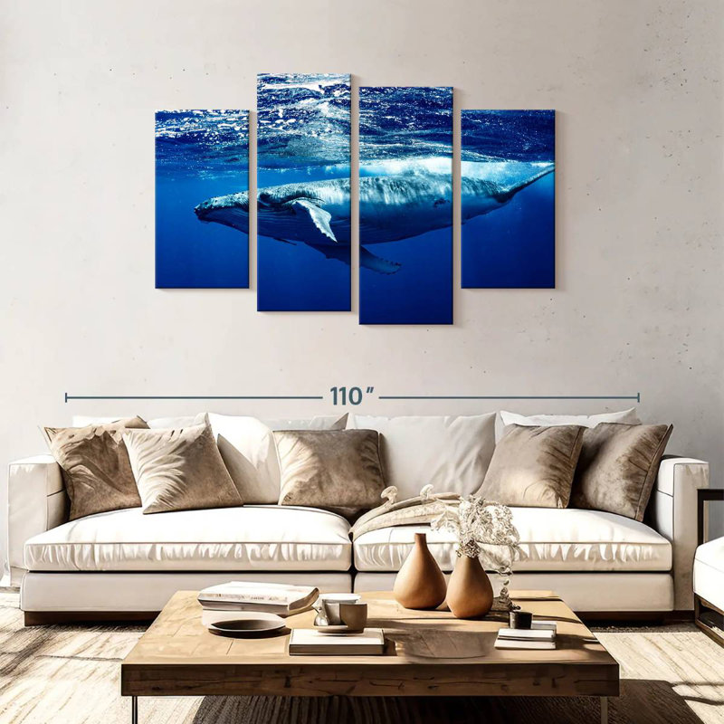 Brampt Humpback Whale Below Surface, 48" H x 75" W