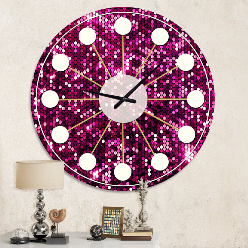 Horloge murale rose Mid-Century, Moyenne