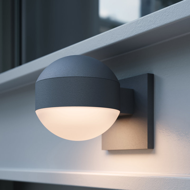 Reals LED Outdoor Armed Sconce, Gray