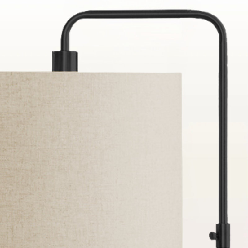 Garvey Cream Shade Floor Lamp With Black Metal Base In Contemporary Style, 56.78'' H X 14.7'' W X 14.7'' D