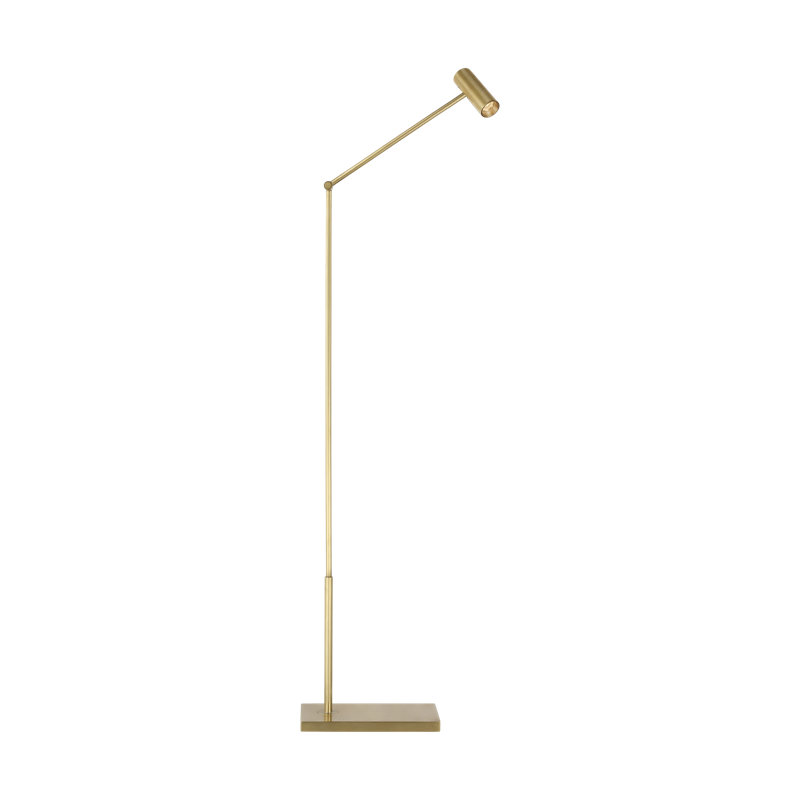 Sean Lavin Ponte 1-Light Small Floor Lamp in Nightshade Black with Nightshade Black shade, Antique Brass