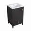 Meuble-lavabo autoportant de 20 po en MDF noir avec lavabo simple, porte à fermeture amortie et tiroir de rangement-134703777