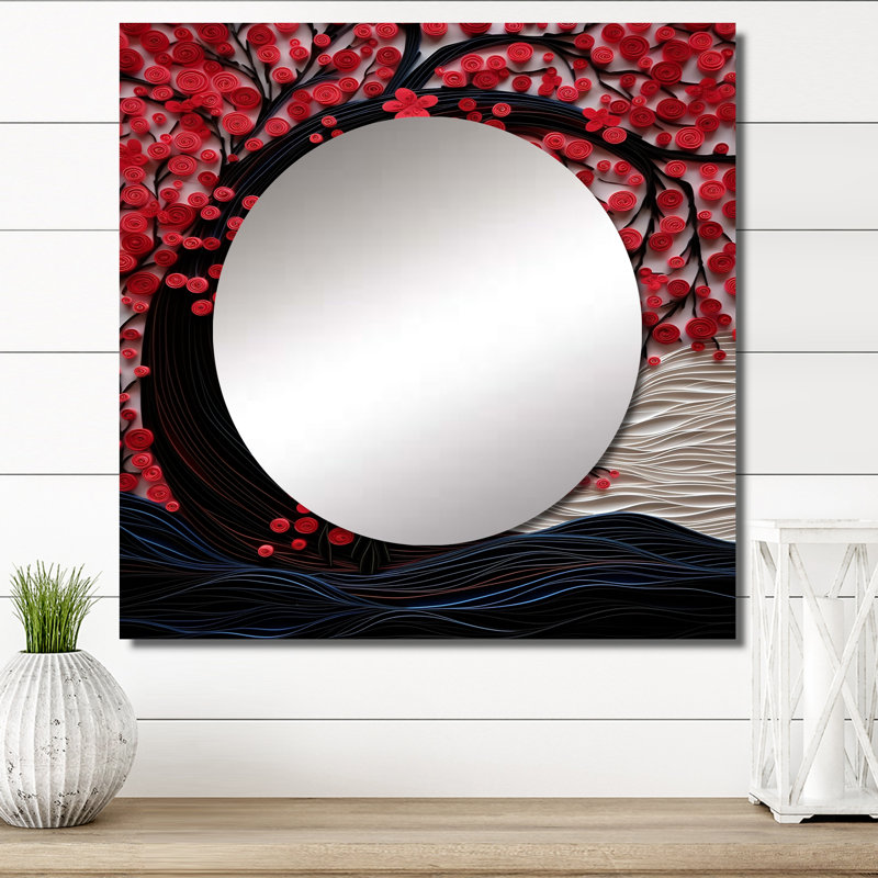 Hollerman - Moon Square Mirror Wall Decor For Bedroom, 23" x 23"