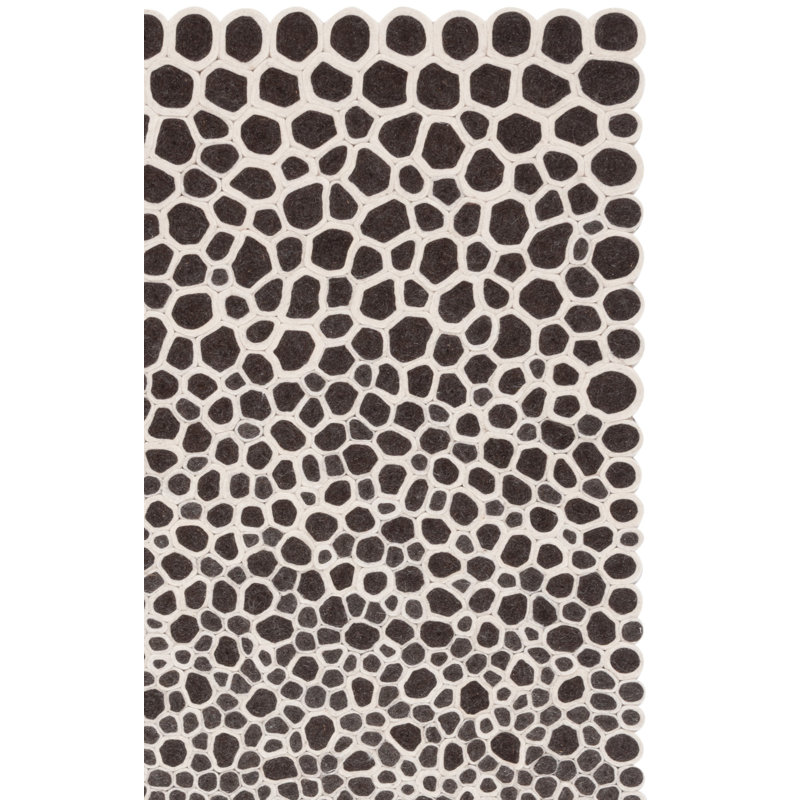 Tapis gris anthracite / ivoire en laine tissé à plat Crowle, Rectangle 8 pi x 10 pi