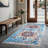 GLN Traditional Collection - Machine Washable Area Rug, Non Slip, Low Pile Chenille Living Room, Bedroom, Kitchen Rug (Blue)-71053308