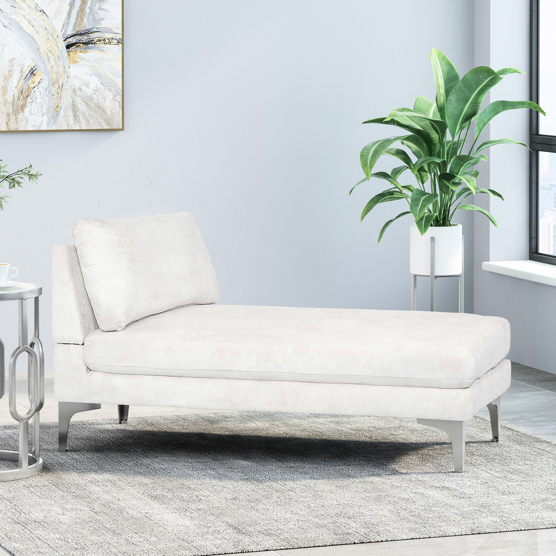 Ivy Bronx Graceful And Comfy Chaise Lounge In Fabric, 66 In. Depth, 29. ...