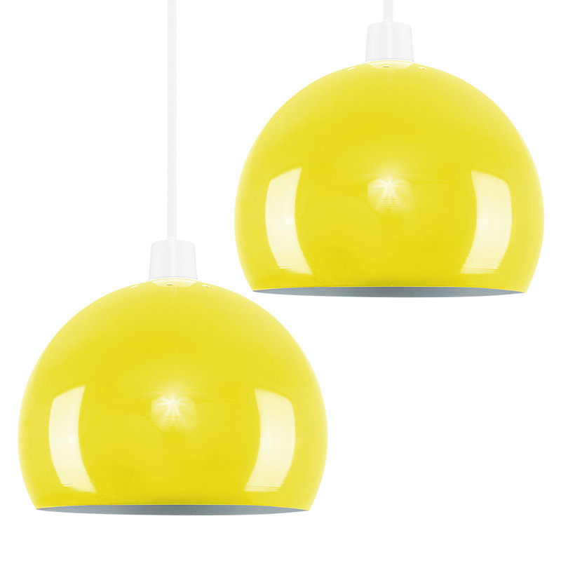 Arco 14.7cm H Metal Round Pendant Shade ( Clip On ), Yellow, Yes