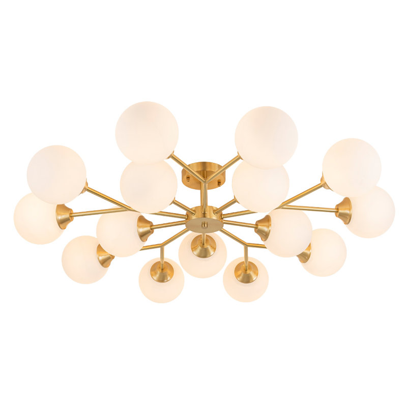 Coblitz Mid-Century Modern Y-Shaped Branch Semi Flush Mount Ceiling Light