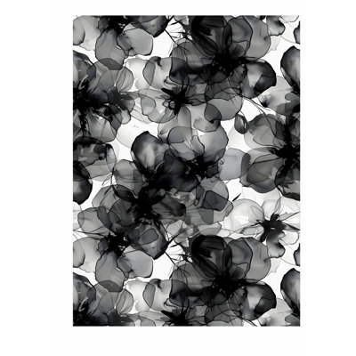 Impression florale noire et blanche