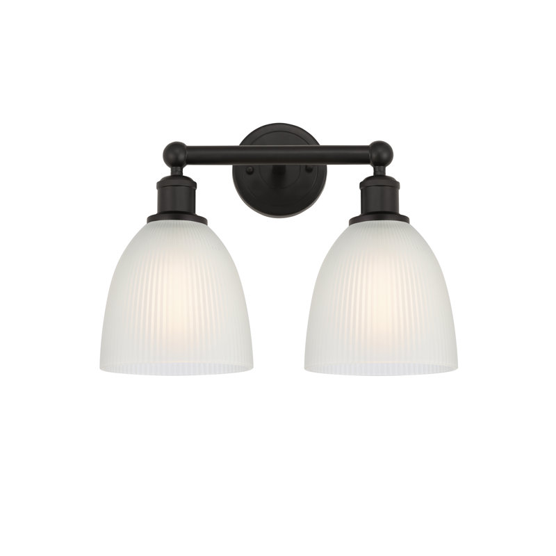 Éclairage pour meuble-lavabo à 2 lumières 15 pouces Philomene, Blanc, Bronze huilé