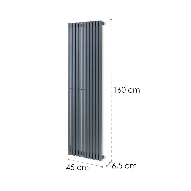 Delgado Curved Towel Rail Heated Towel Rails, 160cm H x 45cm W x 7cm D