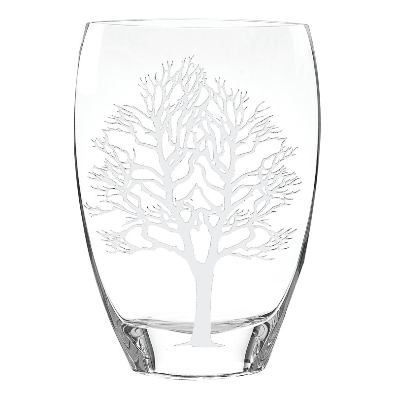Eurydamas Handmade Lead Free Crystal Table Vase, White