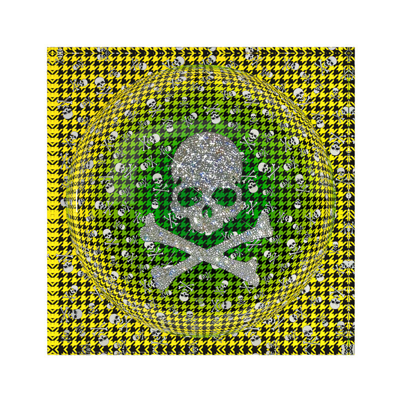 CrossBones Houndstooth Acrylic Candy Catchall Dish, Green Yellow